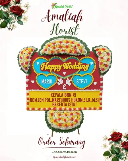 Papan Bunga Pernikahan Tegak